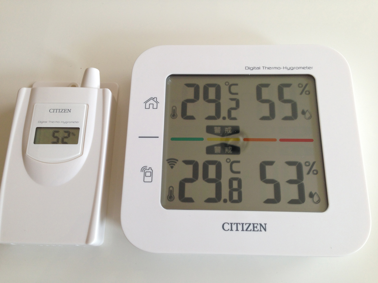 室内・屋外の気温・湿度を同時計測！ シチズン コードレス温湿度計