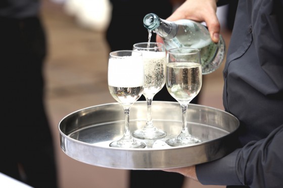 waiter serving at a party