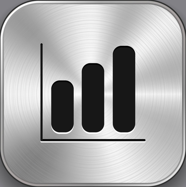 Diagram icon - vector metal app button