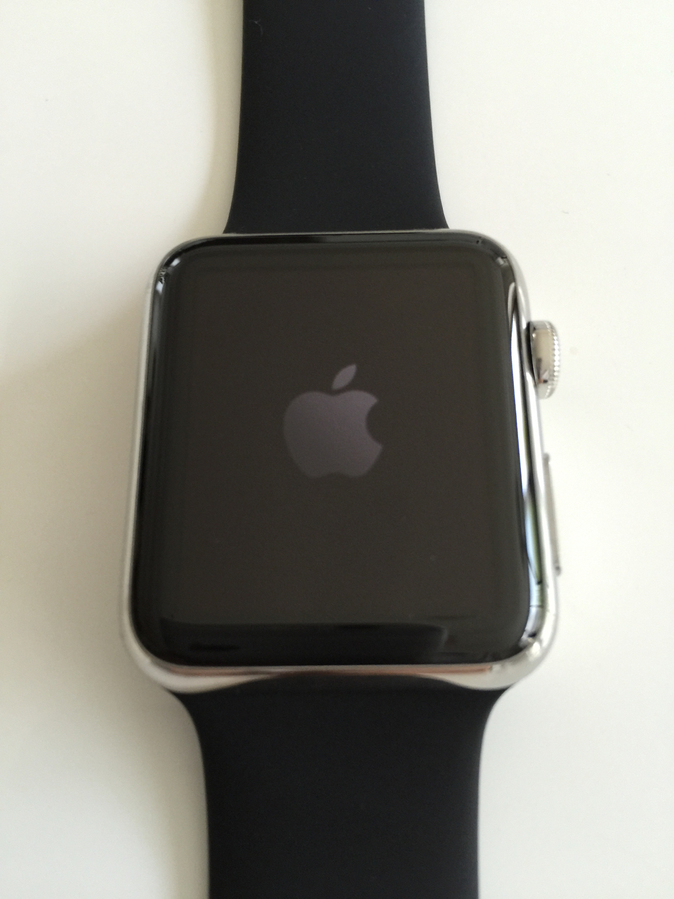 Apple Watch 42mm ステンレススチールケース with ブラックスポーツ 